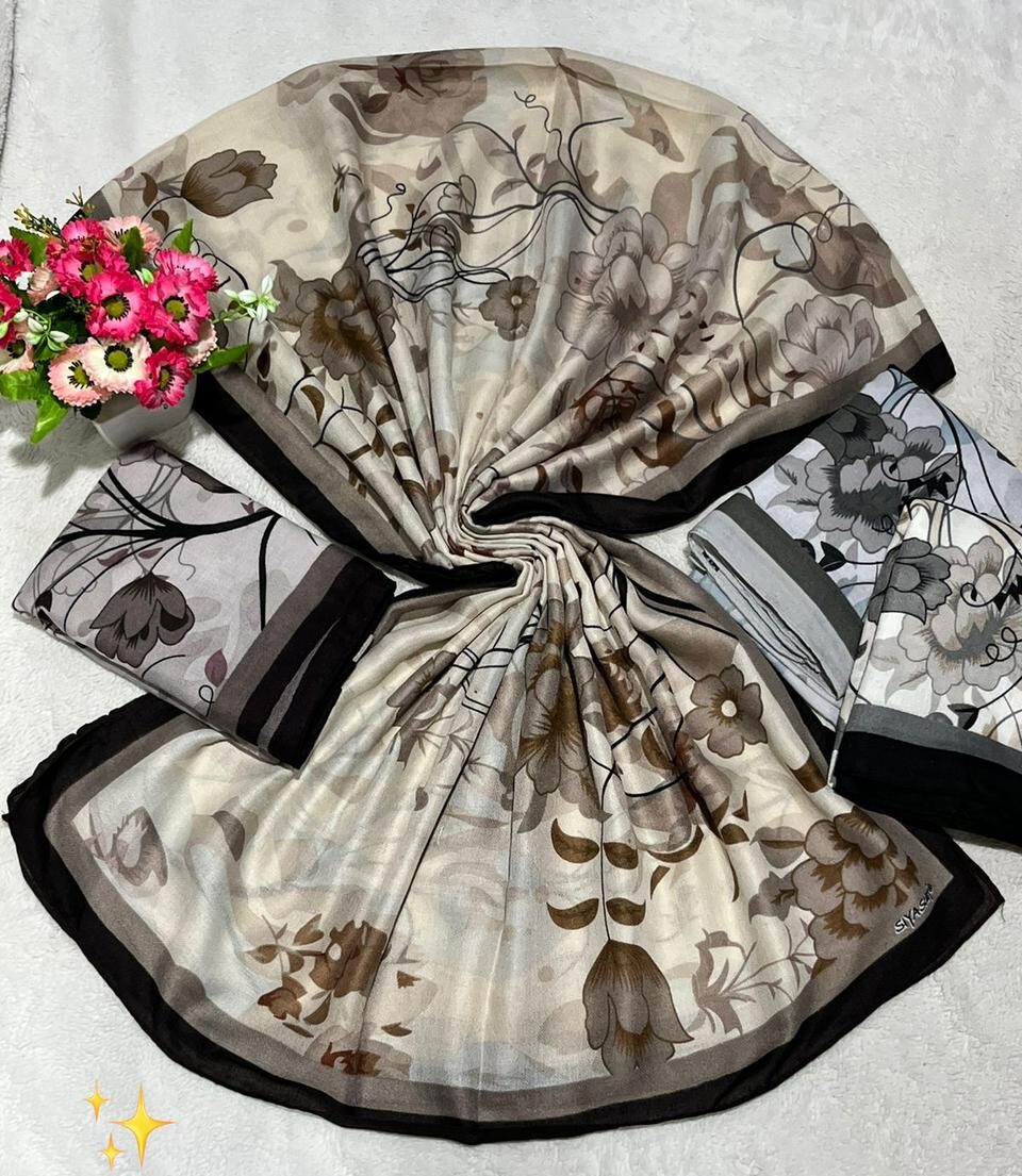 Classic Floral Print Viscose Hijab – JD-277