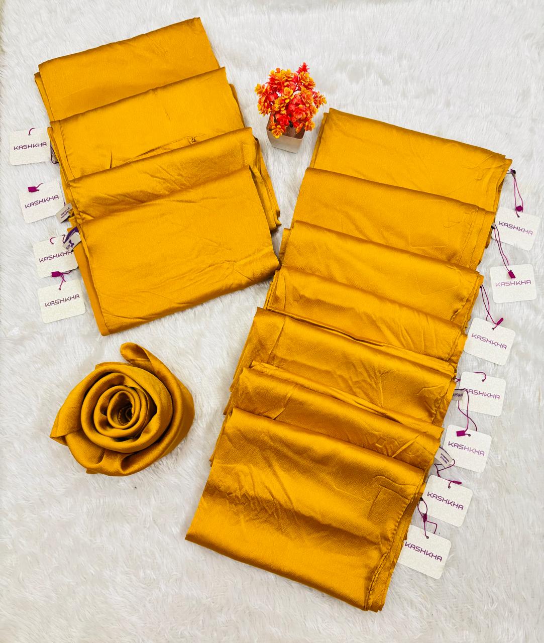 Mustard Gold Premium Satin Silk Hijab