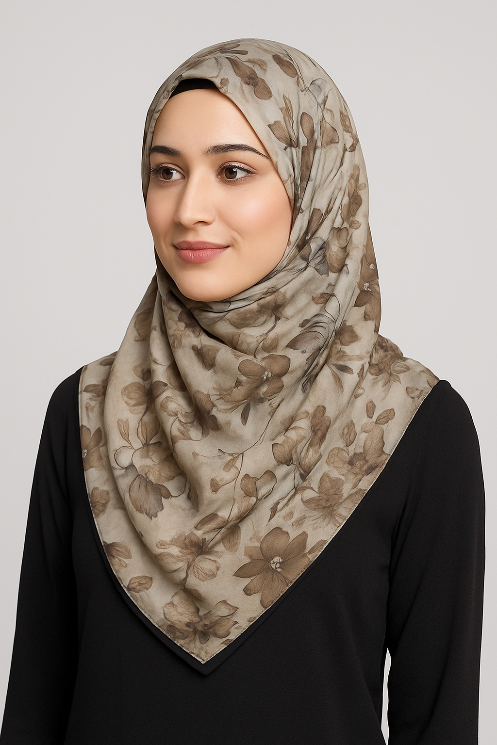 Classic Floral Print Viscose Hijab – JD-277 - Image 2