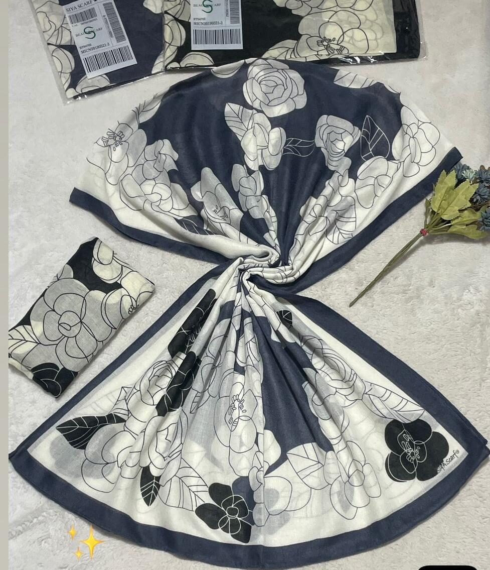 Siya Multi-Color Floral Viscose Hijab – JD-336